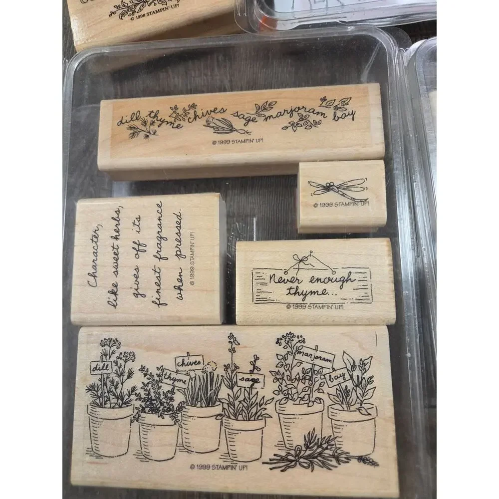 Stampin' Up Vintage Christmas Wooden Block Rubber Ink Stamps 1990s Lot of 70+